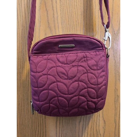 Travelon Women's Anti-Theft Small Crossbody Bag Burgundy Red - Picture 1 of 8